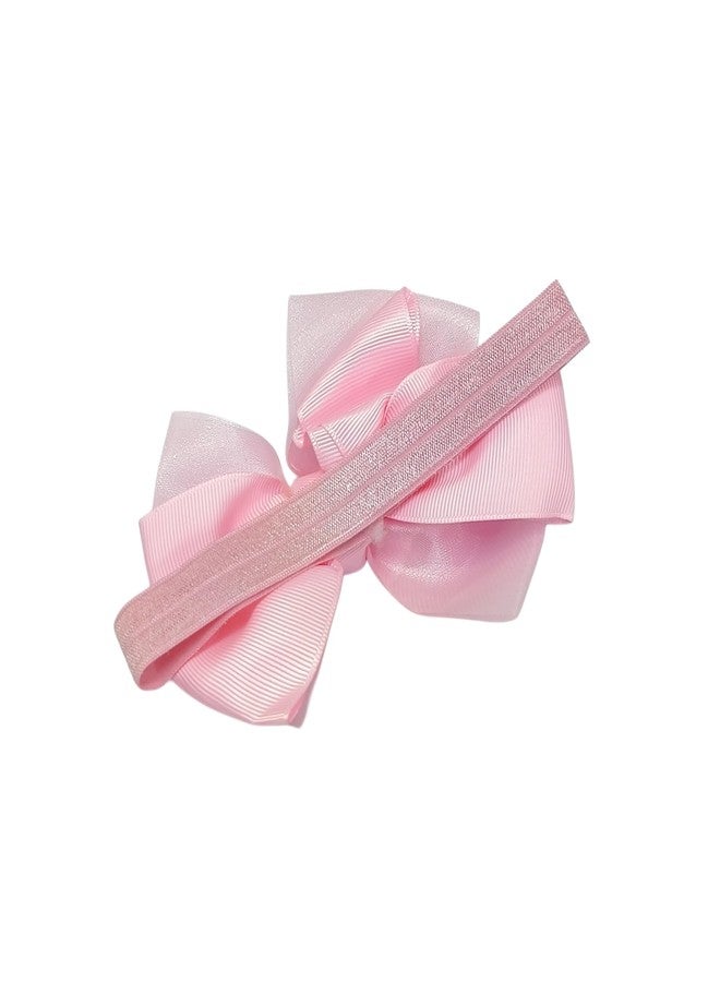 Fairytale Big Bow Headband Hair band Satin Large Bow Hair Accessories For Girls, Kids. (Light Pink, Standard) - Image 3
