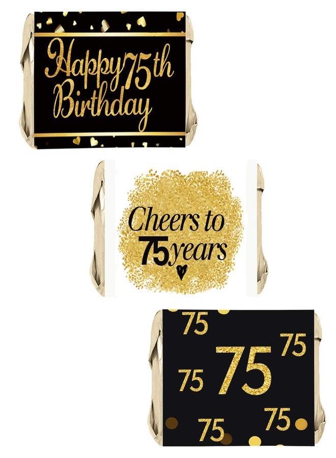 PANHUI 75th Birthday Party Mini Candy Bar Wrappers - 75th Birthday Party Decor - 45 Stickers - Image 1