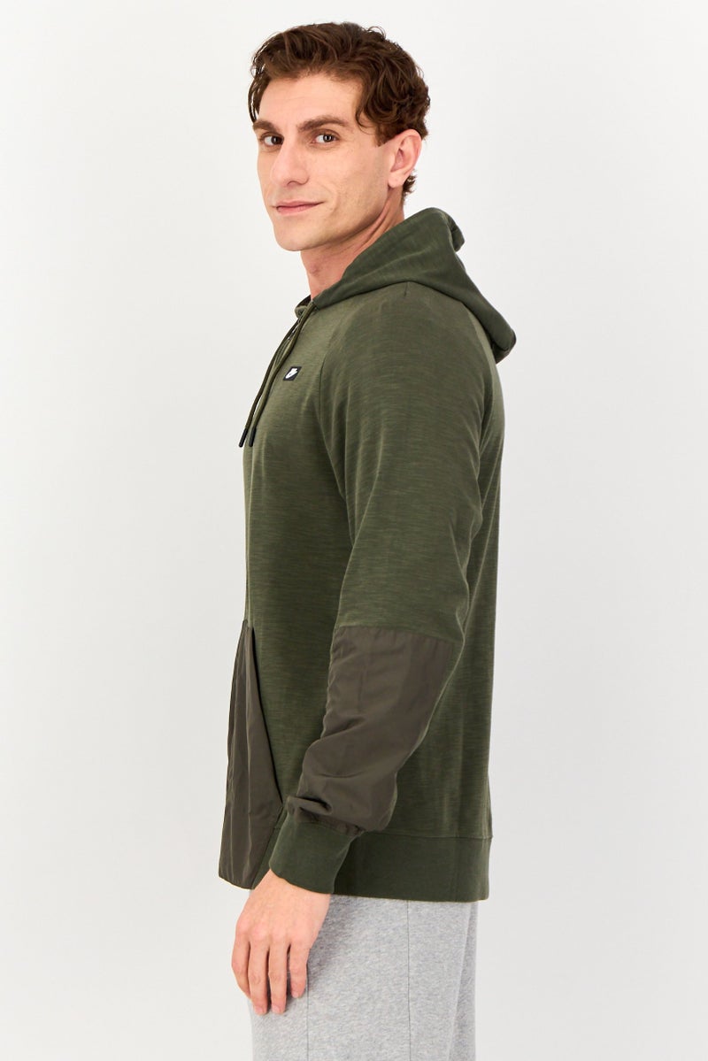 Nike هودي خارجي طويل الأكمام للرجال، رياضي، لون زيتوني داكن - Image 2