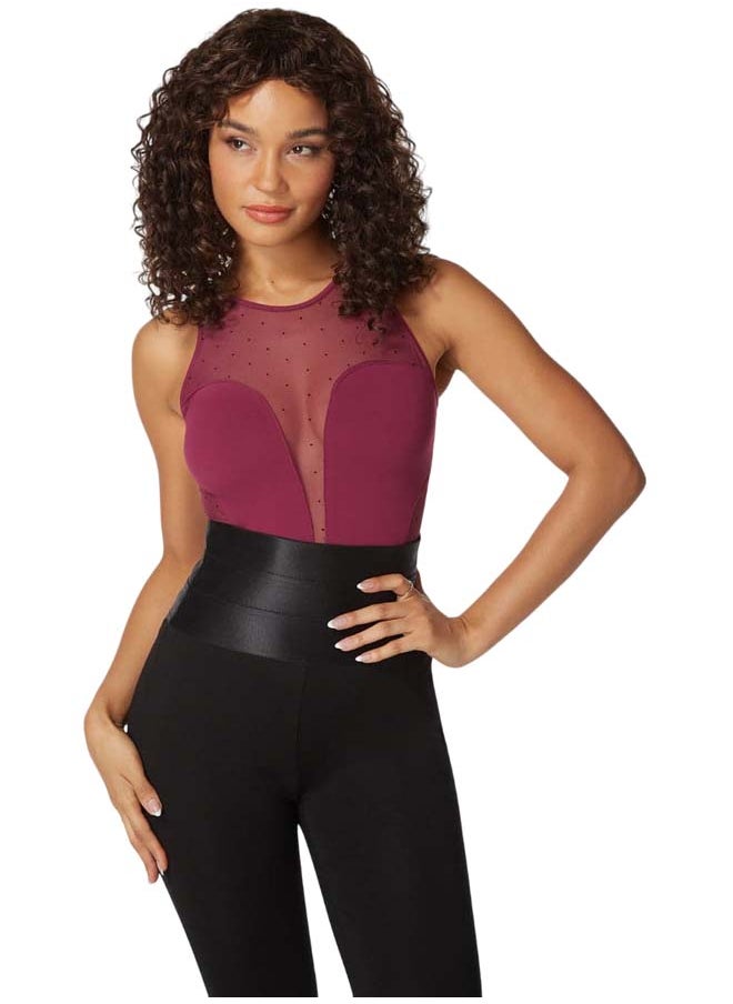 bebe - Second Skin Combo Swiss Dot Vneck Bodysuit - Image 1