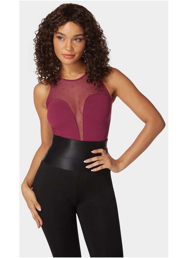 bebe - Second Skin Combo Swiss Dot Vneck Bodysuit - Image 1