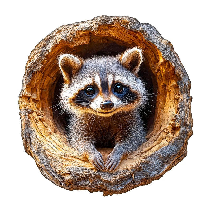 Purdicra Wooden Jigsaw Puzzles Tree Hole Raccoon Wooden Puzzles for Adults with Unique Shape Adult Jigsaw Puzzle Birthday Gifts for Adults 134x129 270pcs - Image 3