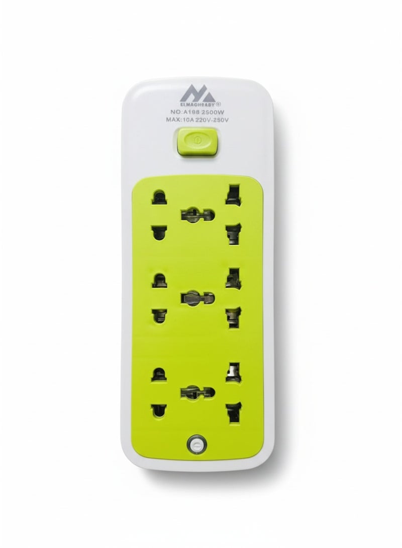 ELMAGHRABY Socket Power Strip with 3 Universal Outlets, Fast & Safe Charging Extension with Overload Protection, Fire Resistant Design, Independent Switches and Smart Chip for Home & Office Use - Image 3