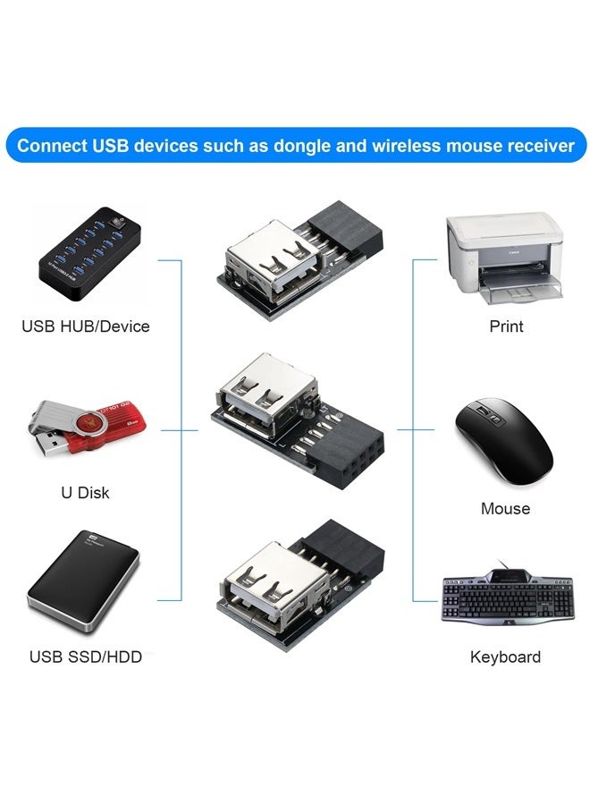MZHOU موصل USB 2.0 9Pin/10Pin للوحة الأم، محول USB 9pin إلى نوع A - Image 5