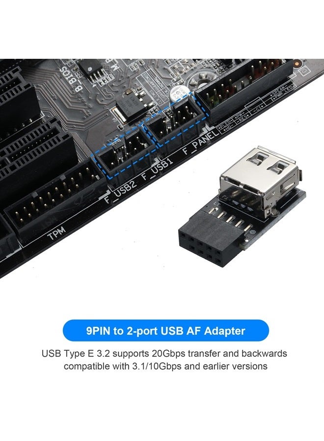 MZHOU موصل USB 2.0 9Pin/10Pin للوحة الأم، محول USB 9pin إلى نوع A - Image 2