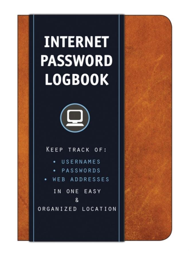 Internet Password Logbook (Cognac Leatherette) : Keep track of: usernames, passwords, web addresses in one easy & organized location