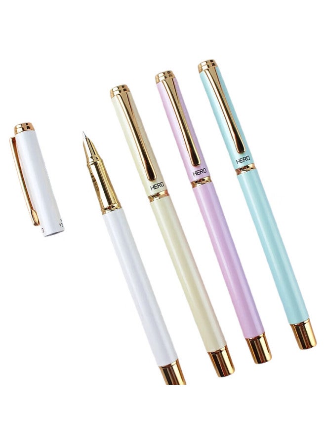 Hero [Back-To Gift] Fountain Pen 1302D Iridium Nib, Student Posture Correction Pen, Office Signature Pen Ink Pen, Pink (Dark Ef Nib) - Image 2