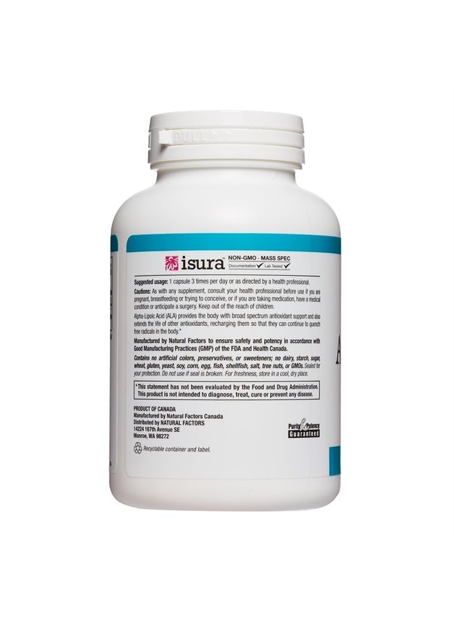natural Factors , Alpha-Lipoic Acid 200 mg, Antioxidant Support to Help Maintain Glucose Levels Already in a Normal Range, 120 Capsules (120 Servings)  - Image 4