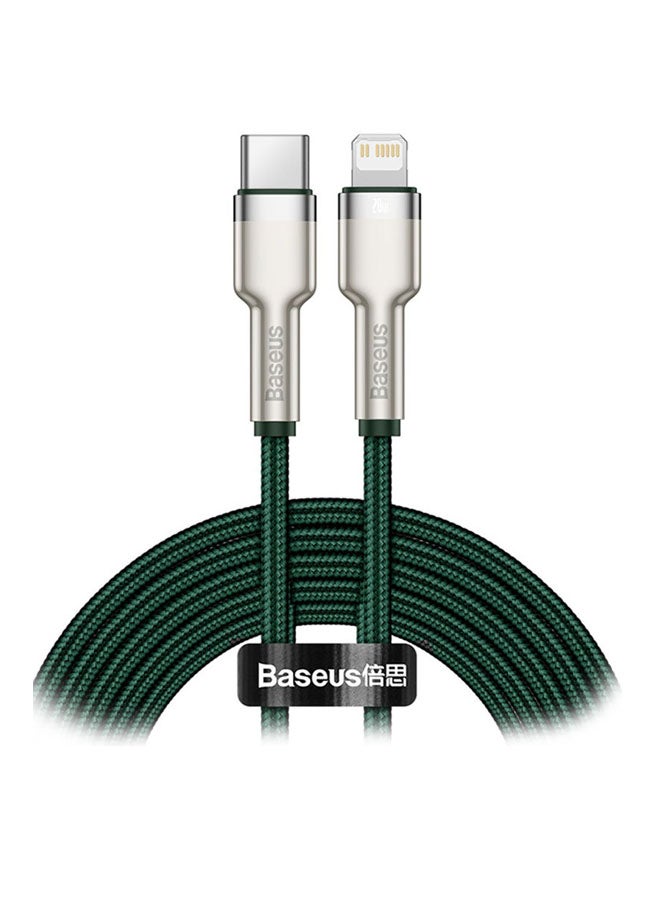 بيسوس كابل USB C إلى لايتنينج للشحن السريع ونقل البيانات وبتقنية PD بقدرة  20 وات من سلسلة كافولي ومتوافق مع آيفون 14/14 برو/ 13 برو/ 13 برو ماكس / 13/13 ميني، آي باد 9، 12 ميني/ 12/12 برو، بطول مترين أخضر - Image 1