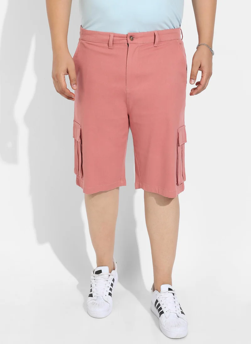 Instafab Plus Instafab Plus Men's Nude Pink Cargo Shorts