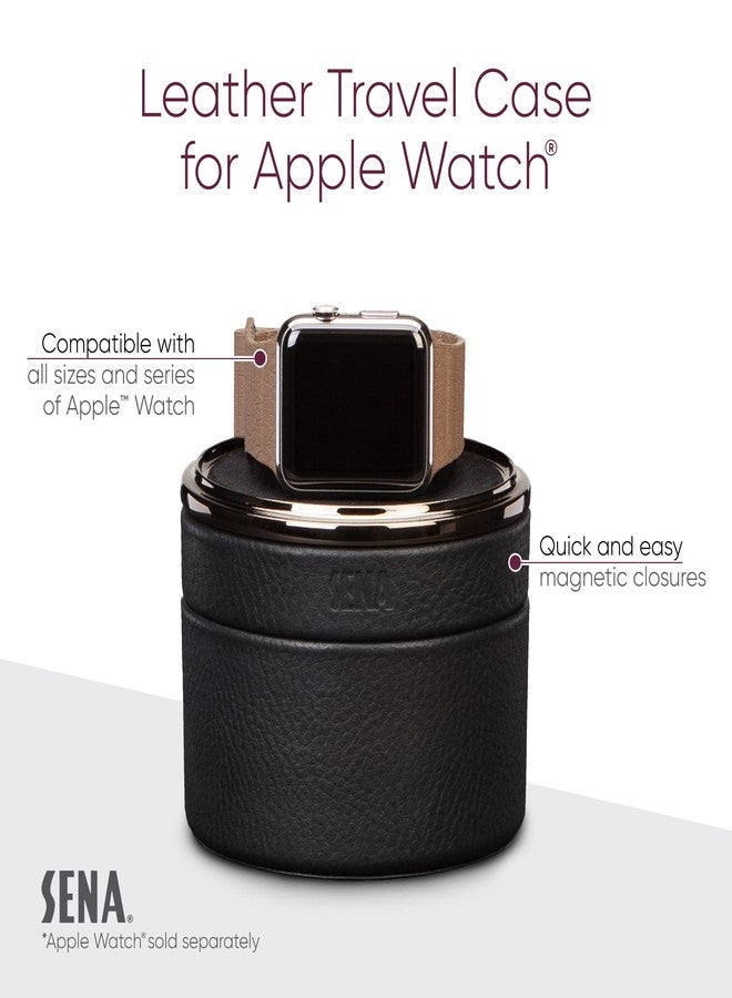 Sena Leather Travel Watch Case for Apple Watch Series 1,2,3,4,5,6,7,8,9 and SE, Single Storage Box of Apple Watches, Converts from Travel Case to Charging Stand, not fit Watch Ultra/Ultra 2, - Image 2