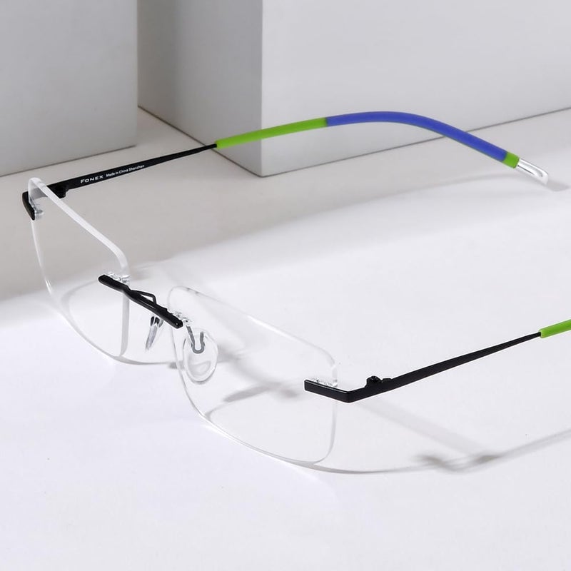 FONEX Titanium Glasses Frame,Rimless Frameless Optical Eyewear Eyeglasses for Men and Women F85634 - Image 2