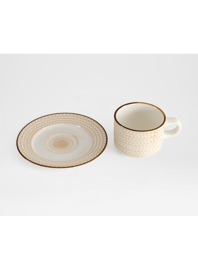 2XL Home Beige Cup and Saucer Set for Home - Image 3