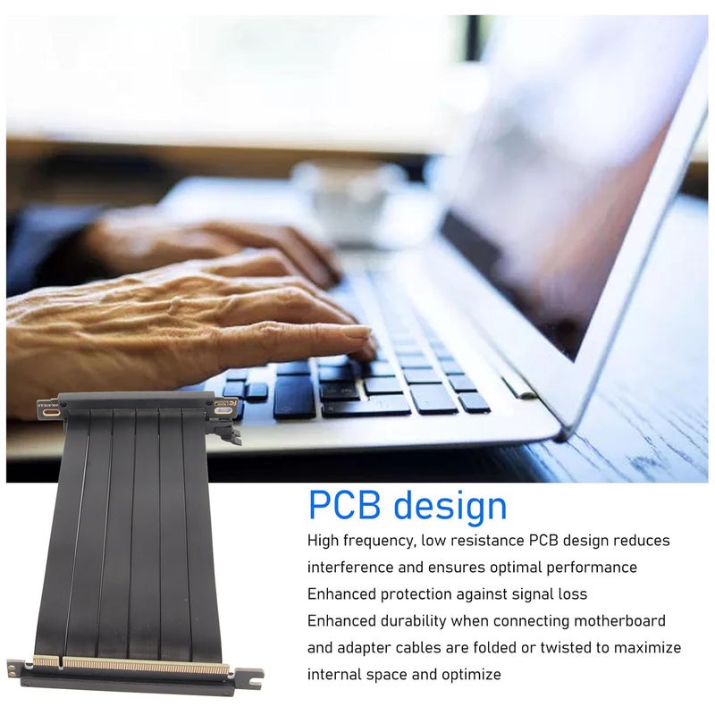 PCIE 3.0 X16 Graphic Card Extension Cable, 180 Degree High Speed Flexible Dual Reverse Connector GPU Graphic Card Extension Cable (50cm) - Image 3