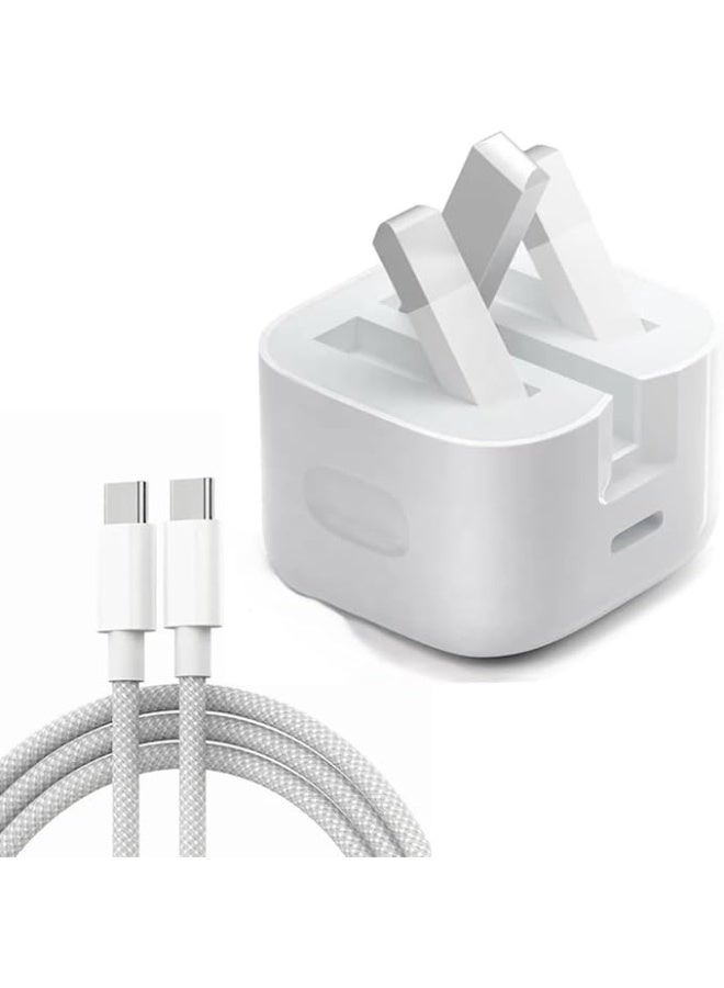 HR charger PD Fast Charge, Type-C Port, Universal Adapter for Samsung Galaxy S20 S21 S22 S23 Note 20, Compatible with Mobile/Tablet, iPhone 15/16/17 / Black/White 35W - Image 1