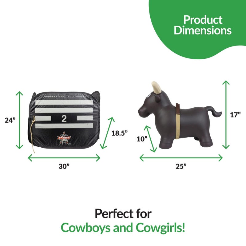 Big Country Toys Lilâ€™ Bucker Bull & PBR Bucking Chute Kids Toys Set, Rodeo Ride On Toys for 18 Months to 3+ Years, Inflatable Bouncy Animals for Toddlers with Pump - Image 2