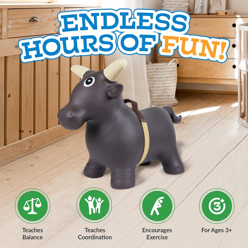 Big Country Toys Lilâ€™ Bucker Bull & PBR Bucking Chute Kids Toys Set, Rodeo Ride On Toys for 18 Months to 3+ Years, Inflatable Bouncy Animals for Toddlers with Pump - Image 5