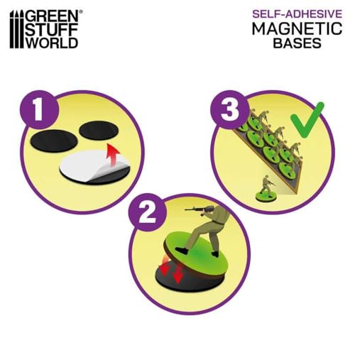 Green Stuff World for Models Miniatures Magnetic Bases Round 25mm 10861 - Image 5