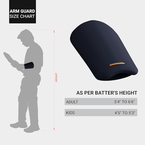 moonwalkr Cricket Arm Guard Premium Protective Gear for Batter's Height (5'4" - 6'6") Arm Guard Cricket for Men Cricket Accessories Lightweight & Comfortable Arm Guard for Safety (Blue, Adult) - Image 2