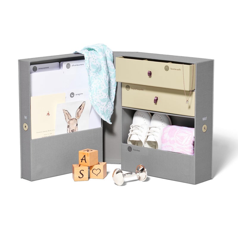 Savor | Baby Keepsake Organizer Box | The Original Fabric Acid-Free Modern Minimalist Gender-neutral Memory Box with Labels | For Pregnancy, Motherâ€™s Day, Baby Shower, New Baby Girl Baby Boy Gifting - Image 1
