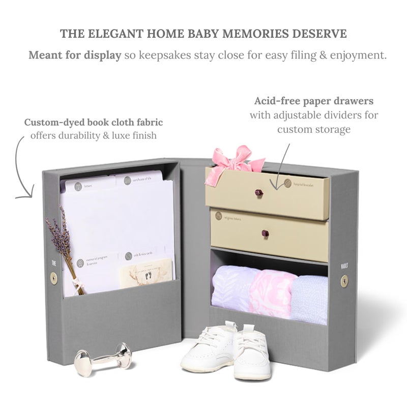 Savor | Baby Keepsake Organizer Box | The Original Fabric Acid-Free Modern Minimalist Gender-neutral Memory Box with Labels | For Pregnancy, Motherâ€™s Day, Baby Shower, New Baby Girl Baby Boy Gifting - Image 3