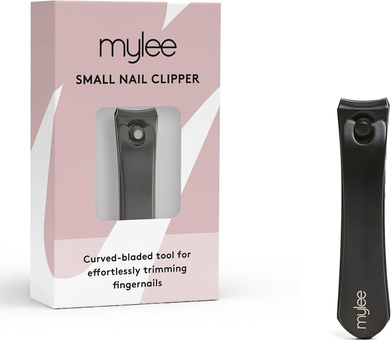 Mylee Small Nail Clipper Professional Sleek Matte Black Stainless Steel SalonQuality Small Nail Clipper for Precision Trimming of Fingernails
