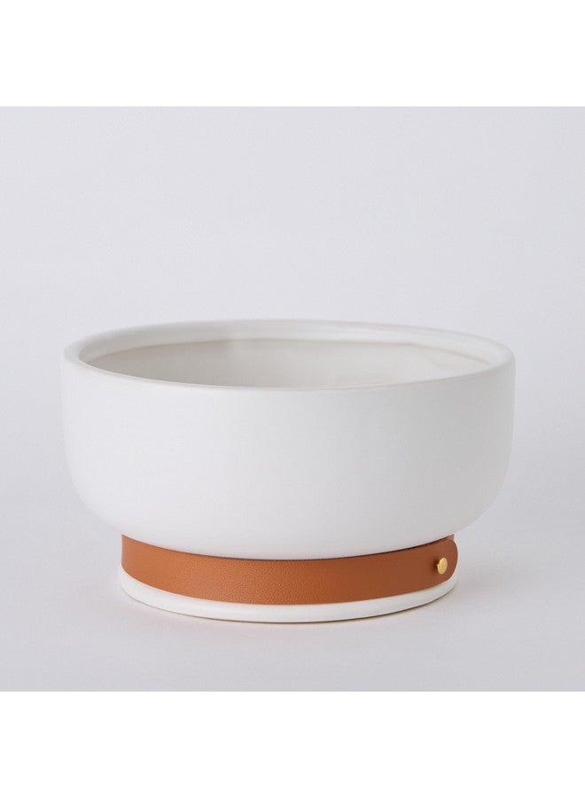 Home Box Tilden Ceramic Deco Bowl with PU Band 22 x 22 x 11.5 cm  - Image 5