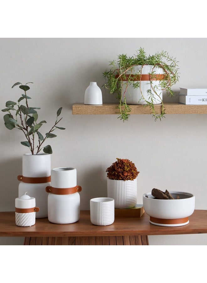 Home Box Tilden Ceramic Deco Bowl with PU Band 22 x 22 x 11.5 cm  - Image 4