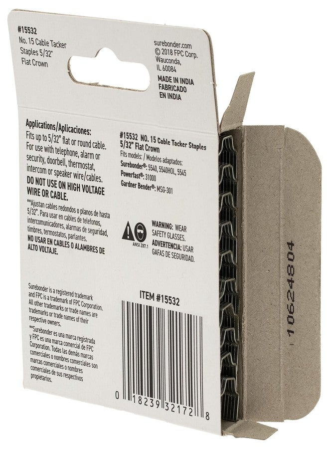 Surebonder #15 Flat Crown Cable Tacker Staples - 630 ct. - Image 2