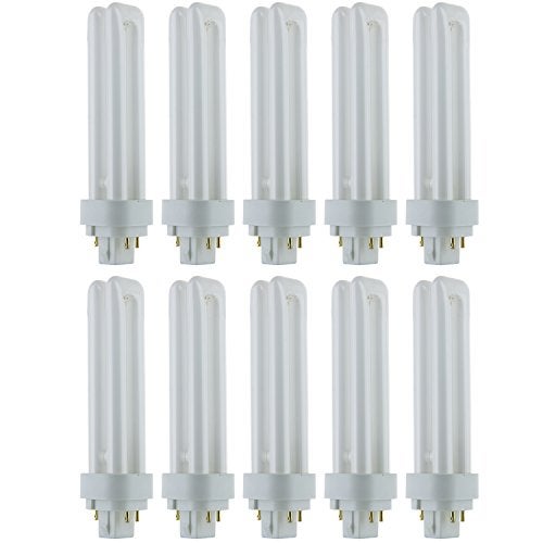 Sunlite PLD18/E/SP65K/10PK 6500K Daylight Fluorescent 18W PLD Double U-Shaped Twin Tube CFL Bulbs with 4-Pin G24Q-2 Base (10 Pack) - Image 1