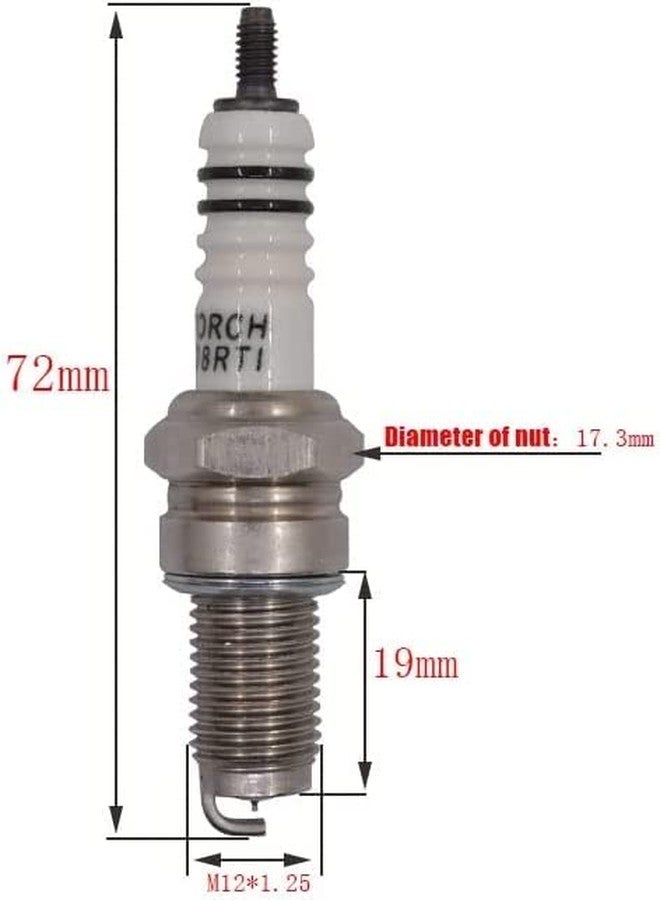 TORCH D8RTI Iridium Spark Plug Replacement for DR8EA, DR8EIX, DR8EGP, DPR8EA-9, R6G, X24ESZU9, IX24, X24ESR-U - Image 4