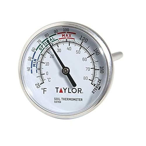 Taylor Soil Testing Thermometer, Gardening Tool for Plant Care, Gardening, Lawn, Farm, Outdoor Use, 4" Inch Stem - Image 1