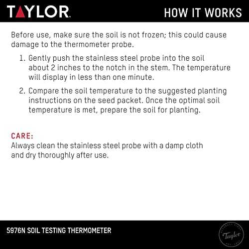 Taylor Soil Testing Thermometer, Gardening Tool for Plant Care, Gardening, Lawn, Farm, Outdoor Use, 4" Inch Stem - Image 4