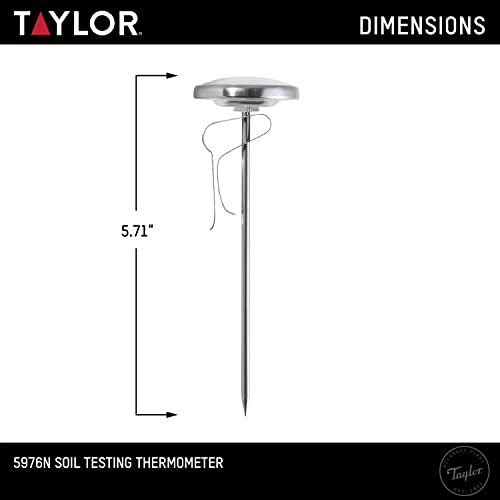 Taylor Soil Testing Thermometer, Gardening Tool for Plant Care, Gardening, Lawn, Farm, Outdoor Use, 4" Inch Stem - Image 2