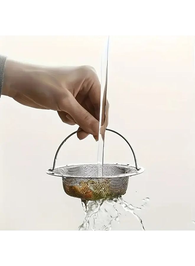 2 Pcs Fine Mesh Kitchen Sink Strainer With Handle Rust Resistant Easy Cleaning - Image 4