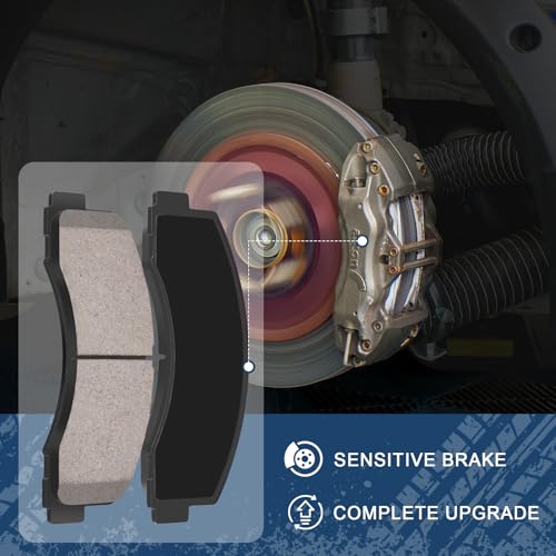 HYFTJYZ Ceramic Front Brake Pads Compatible with 2010-2020 Ford Expedition/2010-2020 Ford F-150 and 2010-2020 Lincoln Navigator,Automotive Replacement Brake Pads Set for Car,Reliable Stopping Power - Image 2