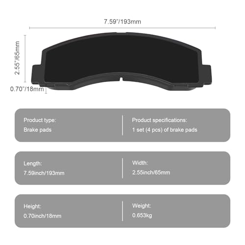 HYFTJYZ Ceramic Front Brake Pads Compatible with 2010-2020 Ford Expedition/2010-2020 Ford F-150 and 2010-2020 Lincoln Navigator,Automotive Replacement Brake Pads Set for Car,Reliable Stopping Power - Image 4