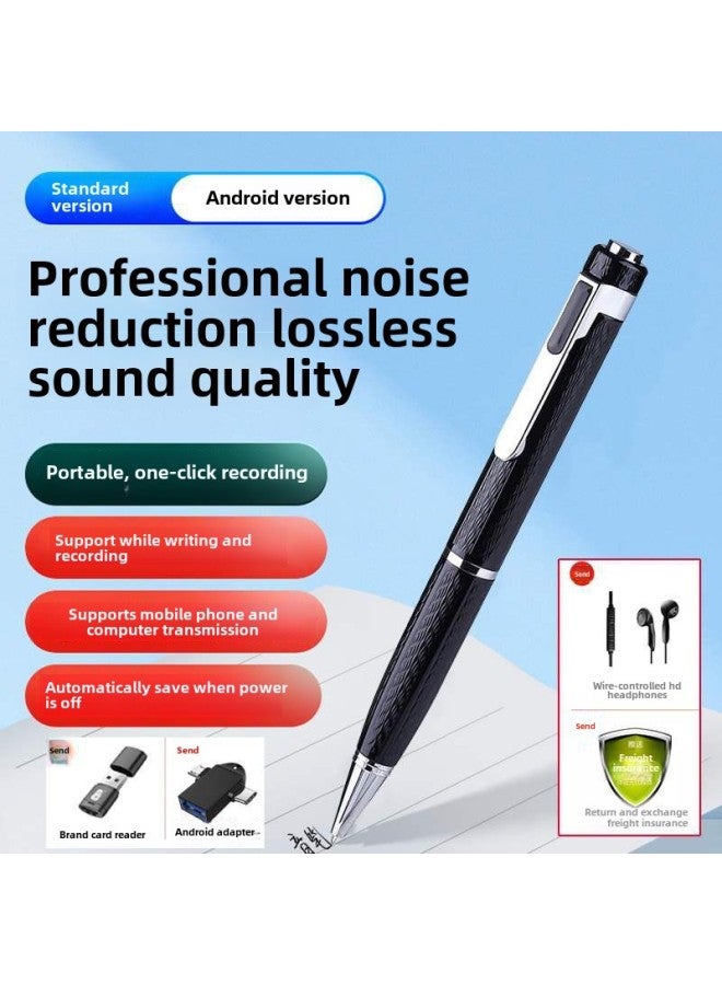 Pen-shaped Recording Pen Professional High-definition Noise Reduction Ultra-long Standby Recording Meeting Recorder Equipment For Students In Class-Body Color:Android Version [supports Android Phone Link + One-click Recording + Long Battery Life] Comes With 3 Refills-Memory Capacity:32GB  - Image 1
