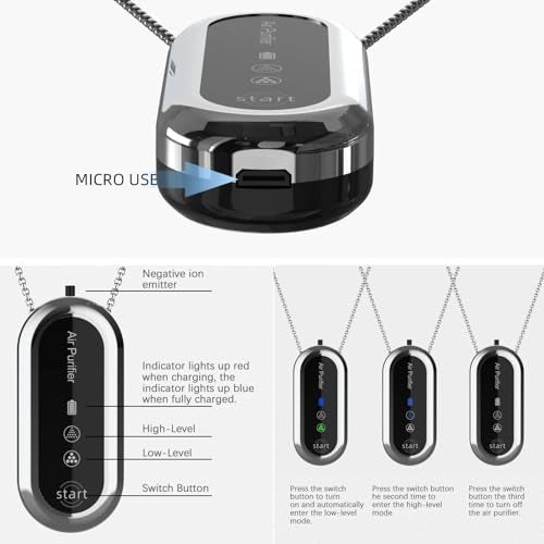 YOURKARTS.COM Car Hanging Air Purifier Necklace | Portable Personal Air Cleaner with USB Charging | Negative ion Generator Without a Filter, it Doesn't Need to be Replaced for Life - Image 3