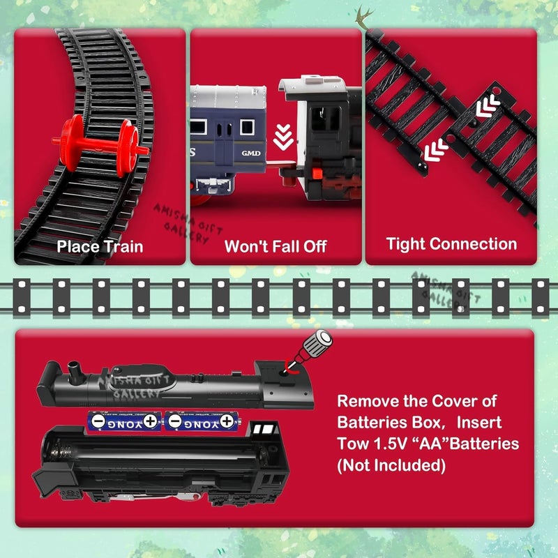 Amisha Gift Gallery Indian Passenger Toy Train Set | Battery Operated Train Railway Tracks for Kids | Toys for Kids 3+ Years Small Passenger Train Assorted Colour (Battery Not Added) - Image 5
