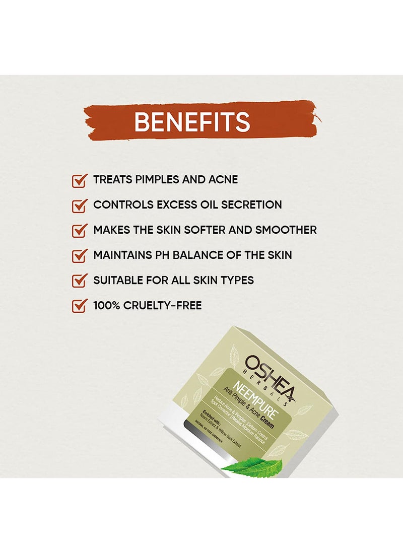 Oshea Herbals Neempure Anti Acne and Pimple Cream 50g - Image 3
