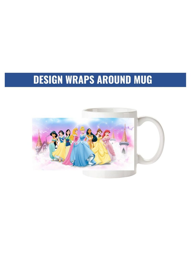 MEC Disney Princesses Print Design Wrapped Around White Handle Mug 11Oz - Image 3