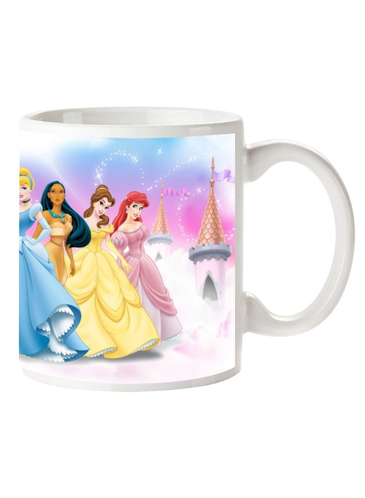 MEC Disney Princesses Print Design Wrapped Around White Handle Mug 11Oz - Image 1