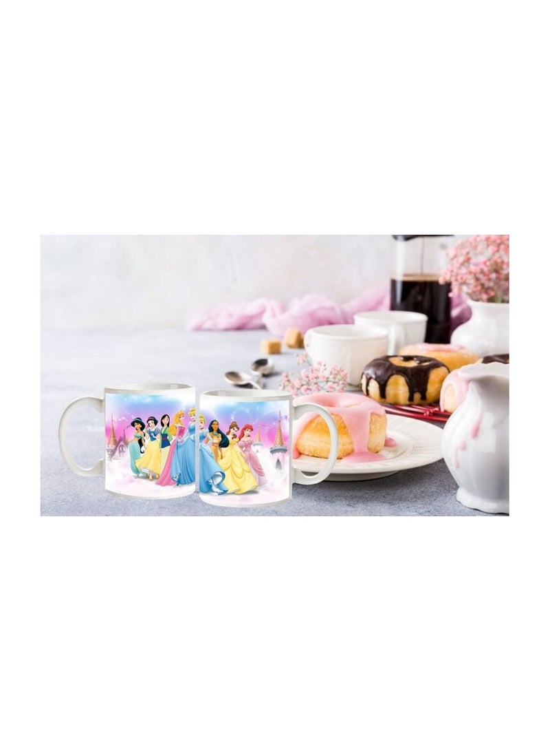 MEC Disney Princesses Print Design Wrapped Around White Handle Mug 11Oz - Image 4