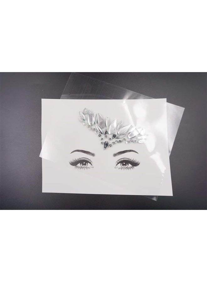 TOPAZ green face jewels Rhinestone sticker Rave EDC Festival face tattoo Self-adhesive Forehead bindi Body jewels Halloween Ghost Face Tattoo Sticker (green ab/J100) - Image 2