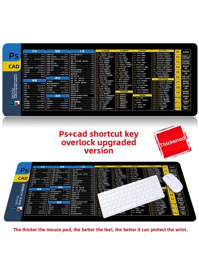 [blender Shortcut Key] Oversized WPS Desk Pad IDEA Office Mouse Pad Da Vinci Keyboard Computer Pad-Color:1000*500*2mm-Pattern:PS + CAD Shortcuts  - Image 1