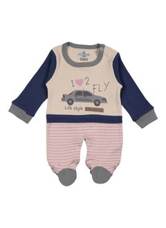Babies Basic 100% Cotton Printed Long Sleeves Jumpsuit/Romper/Sleepsuit With Feet Covering For Babies  - Image 1