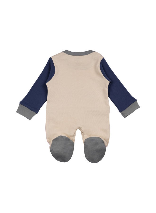 Babies Basic 100% Cotton Printed Long Sleeves Jumpsuit/Romper/Sleepsuit With Feet Covering For Babies - Image 2