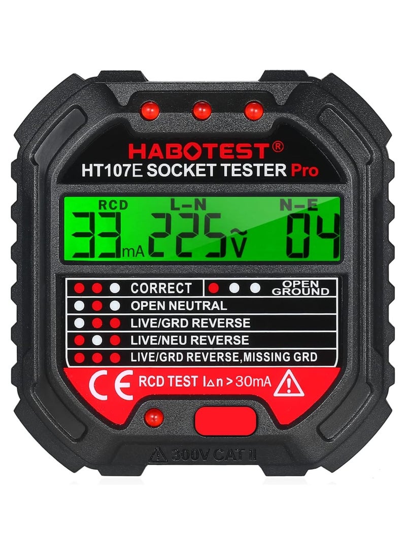 HABOTEST Outlet Tester, Socket Tester  (HT107E) - Image 1