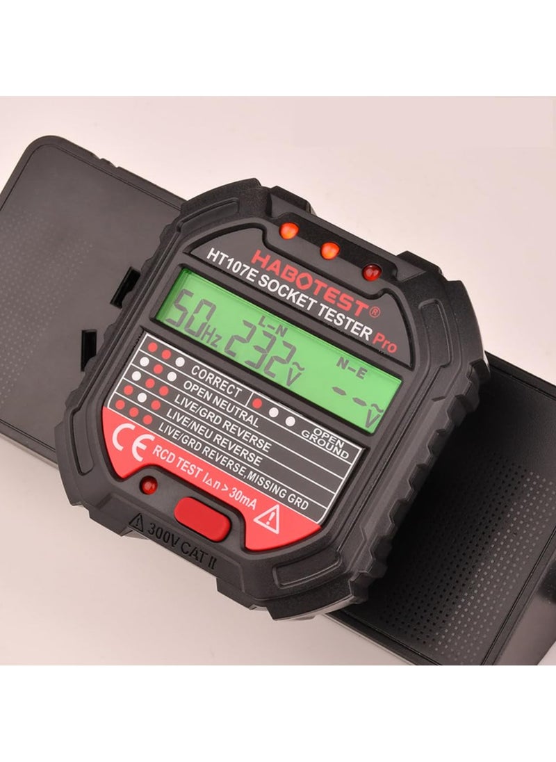 Halamine Outlet Tester, Socket Tester with Voltage Display (HT107E)  - Image 2